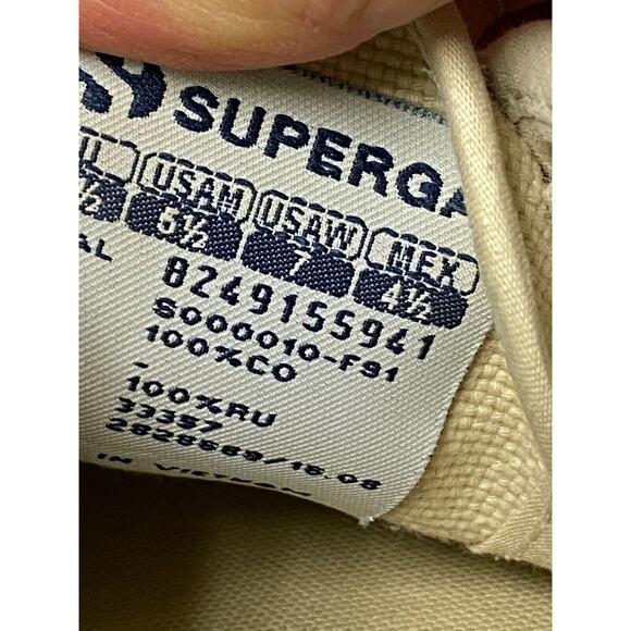 Superga Cotu Casual Canvas Sneakers Shoes Beige Men’s 5.5 / Women’s Size 7 - Picture 7 of 8